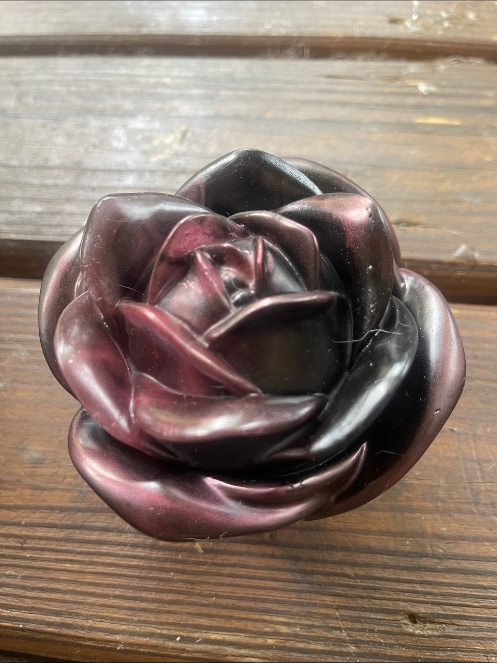 Purple/Pink-Black Rose Decorative Trinket Dish